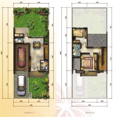 Makin segar dengan adanya tanaman merambat yang diletakkan di bagian ventilasi! LINGKAR WARNA: Denah rumah minimalis ukuran 7x18 meter 2 ...