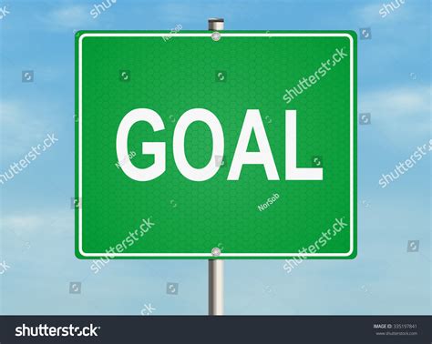 Goal Road Sign On Sky Background Stock Illustration 335197841