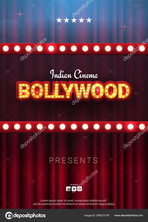 Bollywood Indian Cinema Movie Banner Or Poster In Retro Style With