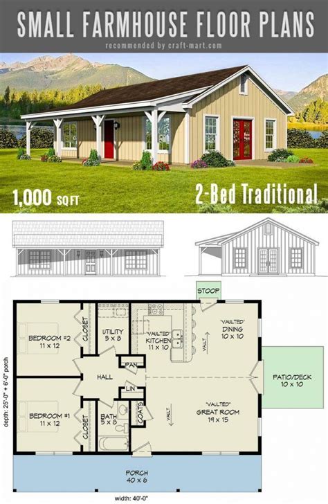 The Best Simple Farmhouse Plans Timeless 2 Bed Small Traditional