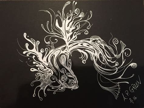 Very Easy To Draw And Funny Drawing With White On Black Paper