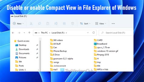 How To Enable Or Disable Compact View In Explorer In Windows 11 10