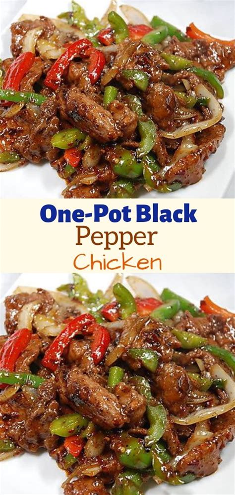 It is prepared with diced chicken, chopped celery, sliced onions and fresh ground pepper tossed in a mild ginger soy sauce. One-Pot Black Pepper Chicken | Stuffed peppers, Chicken ...