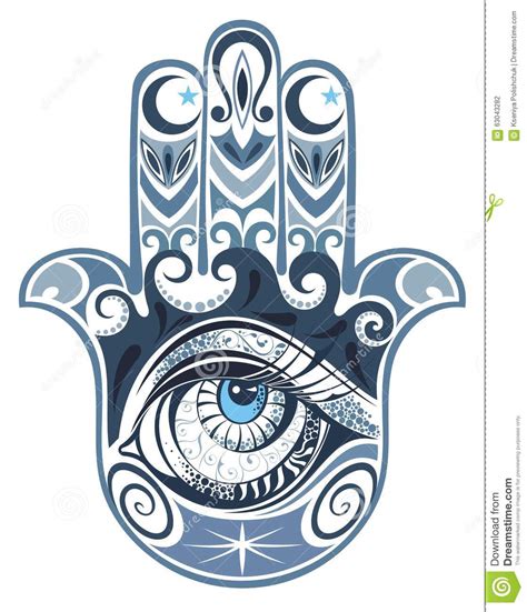 Hand fatima and evil eye palm necklace. Hamsa Hand Of Fatima Stock Vector - Image: 63043282