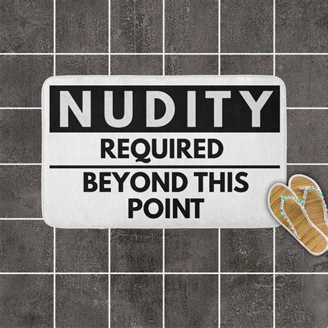 NUDE BEACH SIGN Bathroom Mat Nudity Required Beyond This Etsy