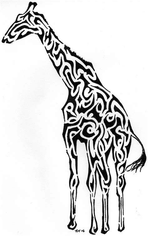 Giraffe Tribal Drawing Clipart Best