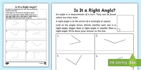 Right Angles Worksheet Worksheet Classroom Resource