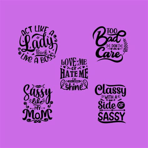 Sassy Quotes Svg Bundle Svg Inspirational Funny Positive Quote Motivation Saying For Tshirt