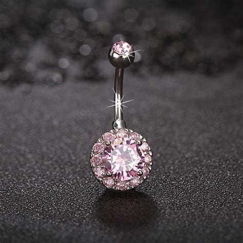 Navel Belly Button Ring Barbell Rhinestone Crystal Ball Piercing Body Jewelry