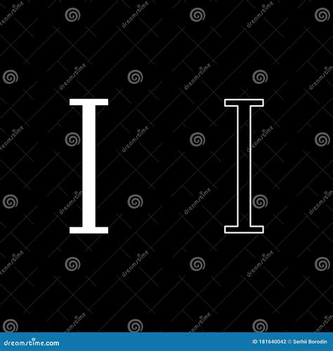 Iota Greek Symbol Capital Letter Uppercase Font Icon Outline Set White