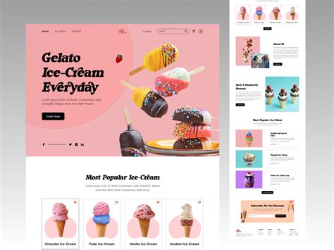 Ice Cream Landing Page Uplabs