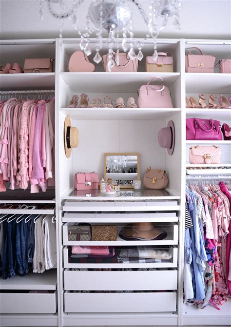 Ikea pax wardrobes have limited sizes, the 92 7/8 tall wardrobe with doors would not accommodate moldings. Ikea Pax Wardrobe Walkin Closet (15) | The Pink Millennial