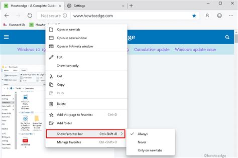 Microsoft Edge Favorites Bar Turn On Or Off In Windows