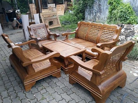 kursi kayu ruang tamu minimalis jepara  toko kursi kayu set