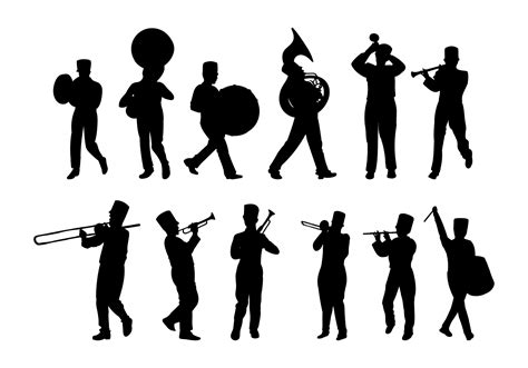 Silhouette Marching Band Musical Ensemble Band Png Download 1400