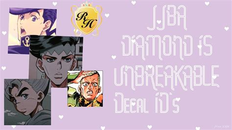 With that being said, make sure to come back soon as the game might. JJBA:Diamond is Unbreakable roblox Decal ID's (royale high ...