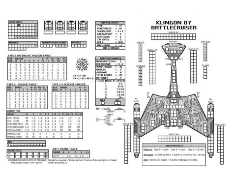 Klingon D 7 Star Fleet Battle Ship Sheet Star Trek Cosplay