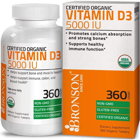 Vitamin D3 5000 Iu Bone Health And Immune Support Usda Certified