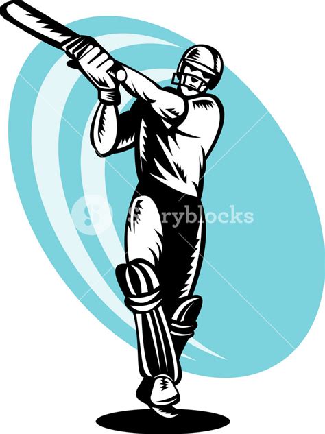 Cricket Batsman Batting Front Royalty Free Stock Image Storyblocks