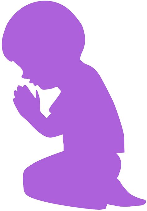 Child Praying Silhouette Clipart