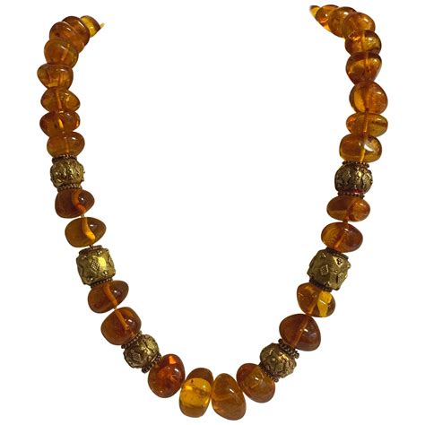 Antique Chinese Amber Court Necklace Or Mala 19th Century At 1stdibs