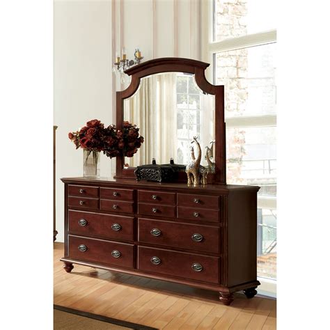 Alianess Traditional Cherry 2 Piece Dresser And Mirror Set By Foa