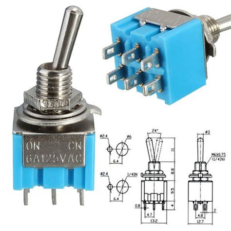 Mini Mts Pin Dpdt A Vac Toggle Switch Pack Of Buy Online At Low Price In India