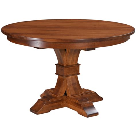 Single Pedestal Tables Bowerston Round Wood Dining Table With Heavy