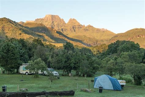 The Camping Site At Monks Cowl In The Drakensberg Editorial Stock Photo