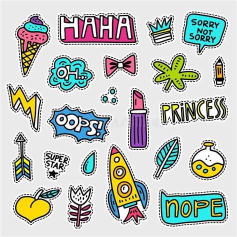 Vector Patch Collection Stock Vector Illustration Of Cool 98054996