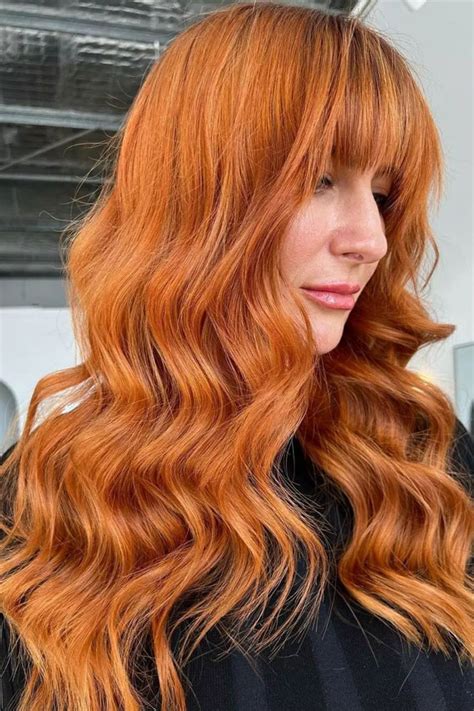40 copper hair color ideas that re perfect for fall bright copper with fringe