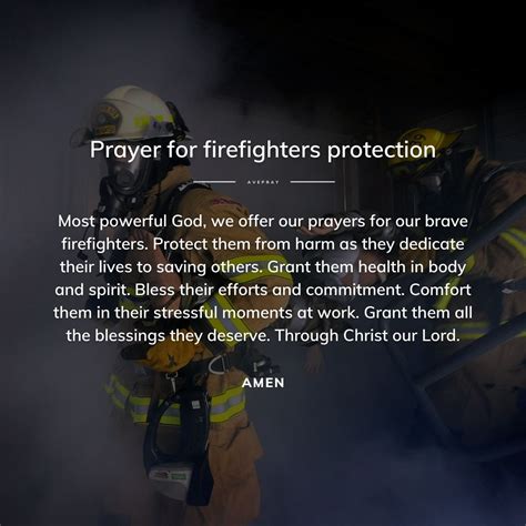 Prayer For Firefighters Protection