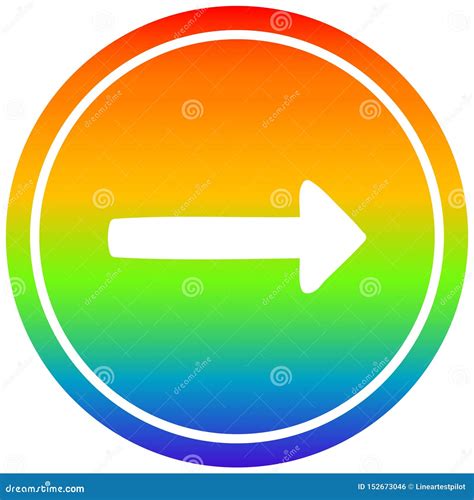 A Creative Pointing Arrow Circular In Rainbow Spectrum Stock Vector