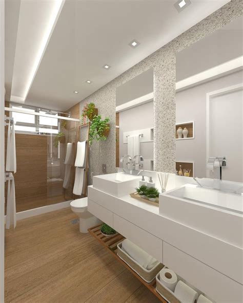 ️banheiro Da Suíte ️ No Banheiro Do Casal Optamos Por Colocar Duas C Design De Interiores De