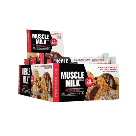 Muscle Milk Protein Bar Chocolate Peanut Butter 20g Protein12 Count