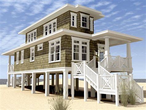 Modern Beach House Plans Stilts Home Building Plans 124693