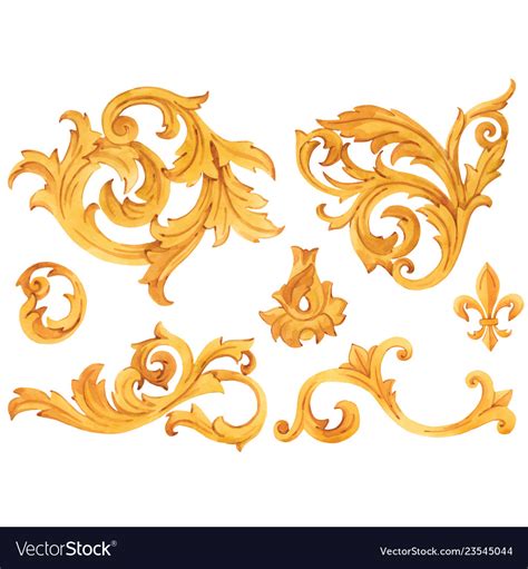 Golden Baroque Rich Luxury Elements Royalty Free Vector