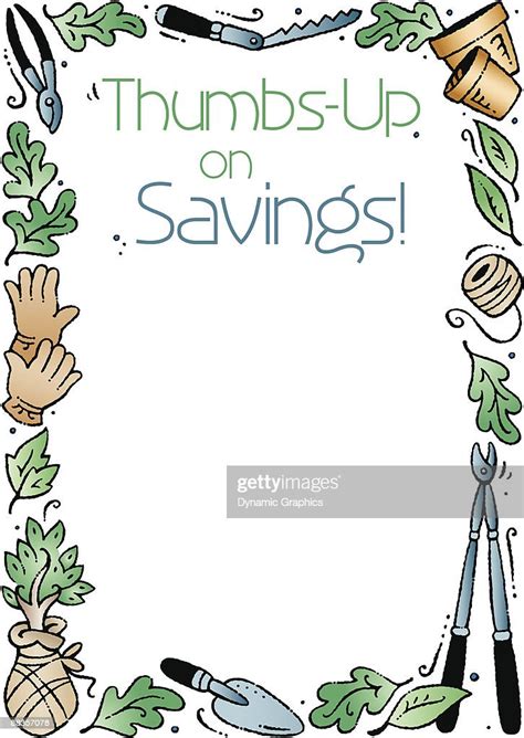 Border Heading Thumbsup On Savings Gardening Elements Color High Res