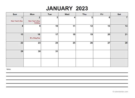 2023 Monthly Calendar With Daily Notes Free Printable Templates Zohal