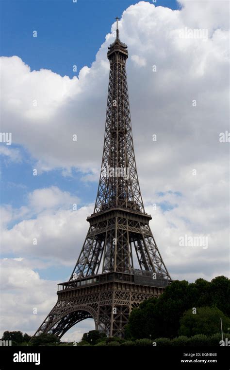 Eiffel Tower Or La Tour Eiffel Champ De Mars Paris France From The