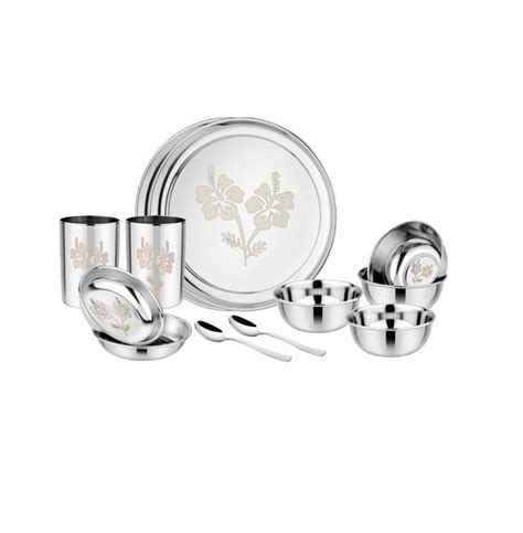 Silver Stainless Steel Dinner Set For Home And Restauranthotel At Rs