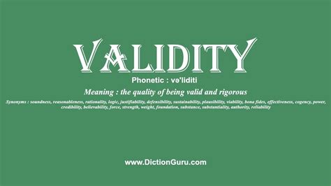 How To Pronounce Validity With Meaning Phonetic Synonyms And Sentence