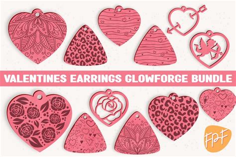 Valentines Earrings Svg Laser Cut Files For Glowforge