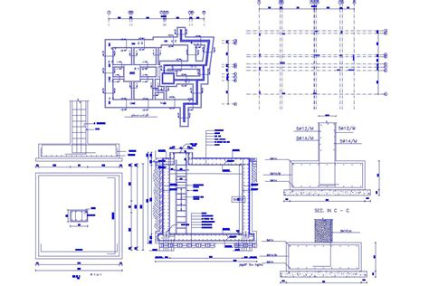 Rcc Foundation And Column Section Drawing Dwg File Cadbull