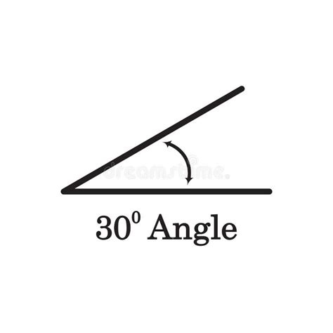30 Degree Angle Icon Isolated On White Vector Illustration Stock