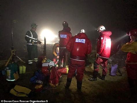 Dramatic Moment Caver Is Saved By Rescue Volunteers After Being Trapped