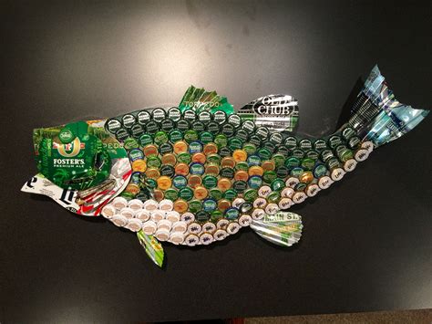 Largemouth Bass On Etsy At Brewartbybill Bottle Cap Art Bottle