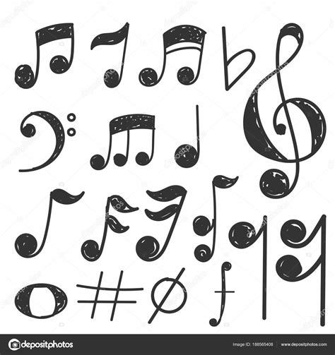 Hand Drawn Music Elements Music About Stock Vector Royalty Free