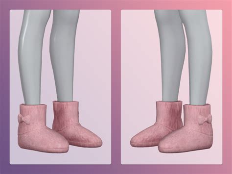 Doux Slipper Boots V2 A Sims 4 Cc Shoes