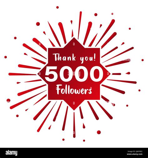 Thank You 5000 Followers Social Media Concept 5k Followers